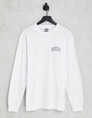 Dickies Aitkin chest long sleeve t-shirt in white Exclusive at ASOS