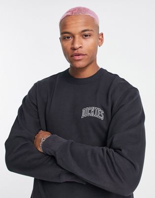 Dickies Aitkin chest sweatshirt in black Exclusive at ASOS