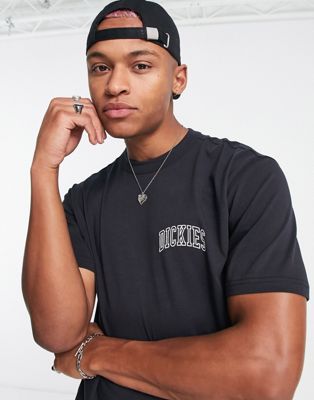 Dickies Aitkin chest t-shirt in black Exclusive at ASOS