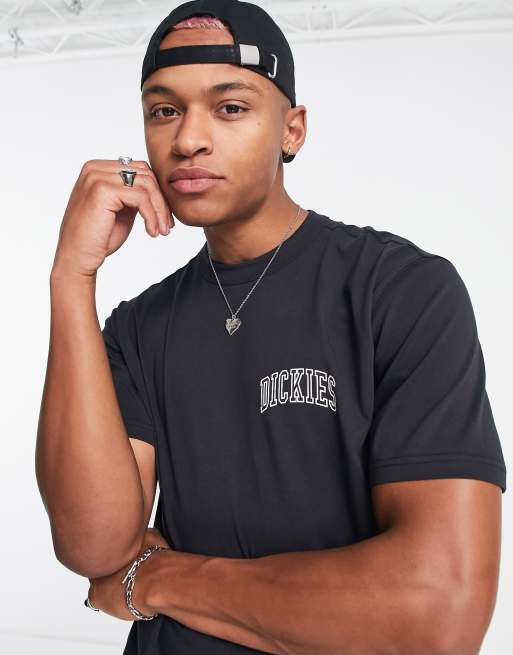 Dickies Aitkin chest t-shirt in black Exclusive at ASOS | ASOS