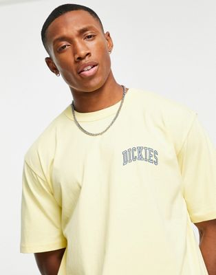 Dickies Aitkin chest t-shirt in yellow Exclusive at ASOS