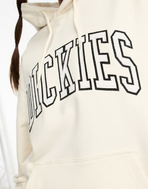Dickies - Aitkin - Felpa con cappuccio bianca con logo stile college ricamato, 2 di 4