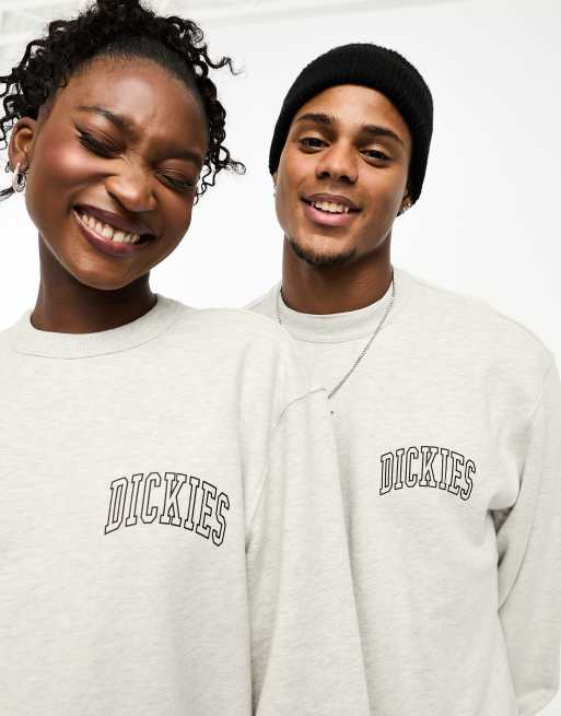 Dickies - Aitkin - Sweat style universitaire avec logo à gauche de la poitrine - Gris 