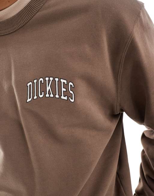 Dickies – Aitkin – Sweatshirt in Braun und Wollweiß mit Logo an der linken Brust, 4 von 4