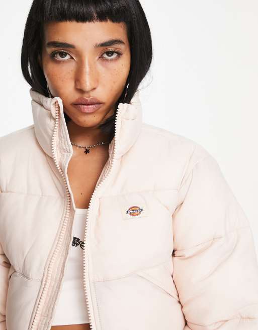 Dickies Alatna cropped puffer jacket in pink