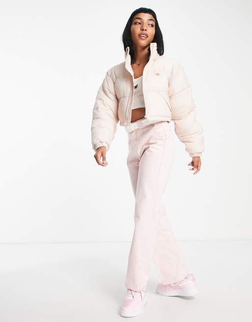 Dickies Alatna cropped puffer jacket in pink ASOS