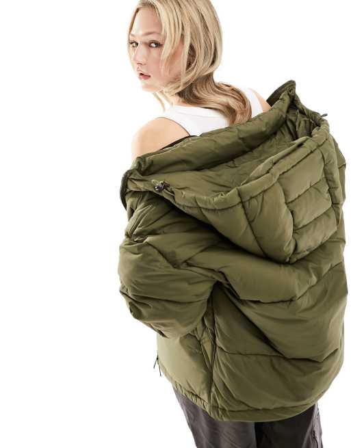 Green oversized sale puffer jacket