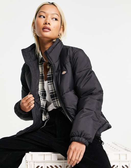 Dickies Alatna cropped puffer jacket in black