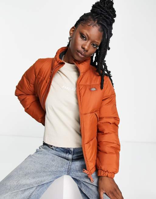 Dickies Alatna puffer jacket in brown | ASOS