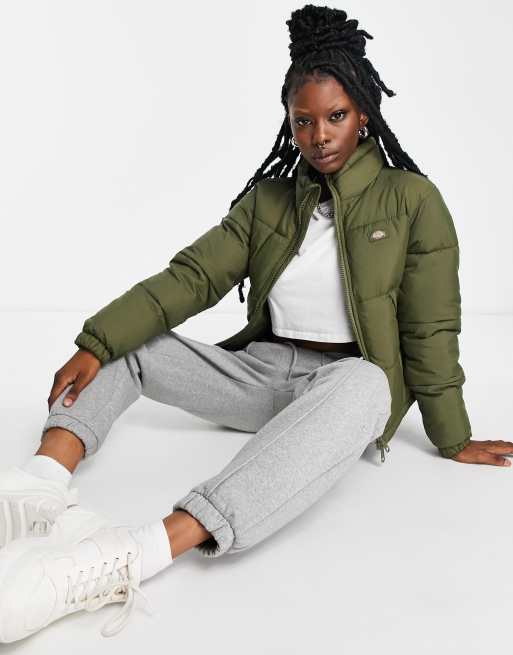 Khaki puffer jackets sale