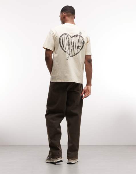 Dickies – Amberley – Jasnobrązowy T-shirt z nadrukiem na plecach – tylko w ASOS - view 1