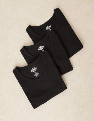 Dickies - Amsterdam - Lot de 3 débardeurs - Noir