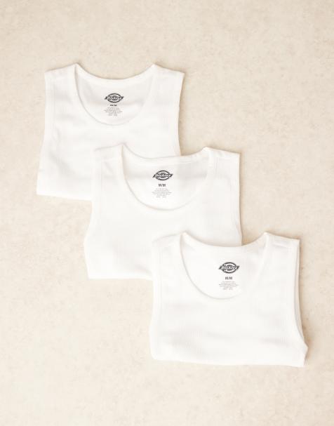Dickies Amsterdam three-pack vest in white - view 1