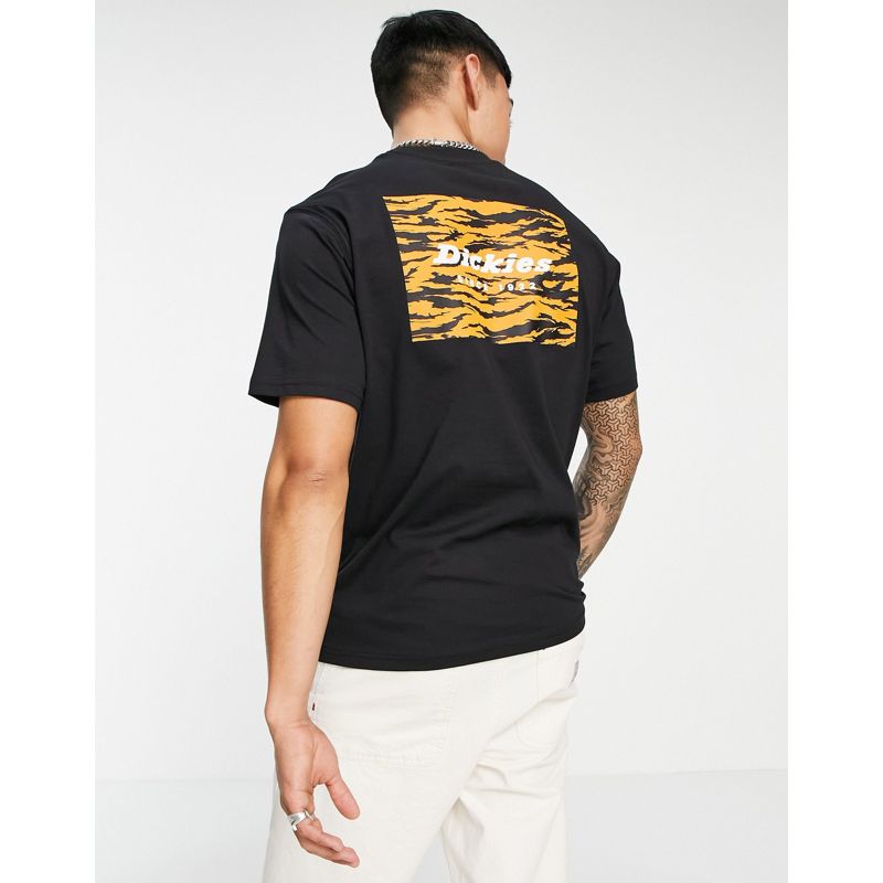 T-shirt e Canotte Uomo Dickies - Animal Box - T-shirt nera con stampa animalier quadrata sul retro