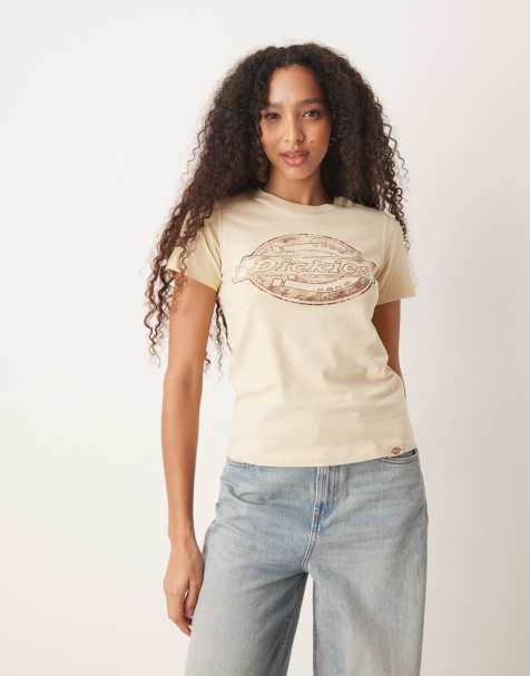 Dickies – APAC Wicking – Naturvit t-shirt i liten design med stor, centrerad logga - view 1