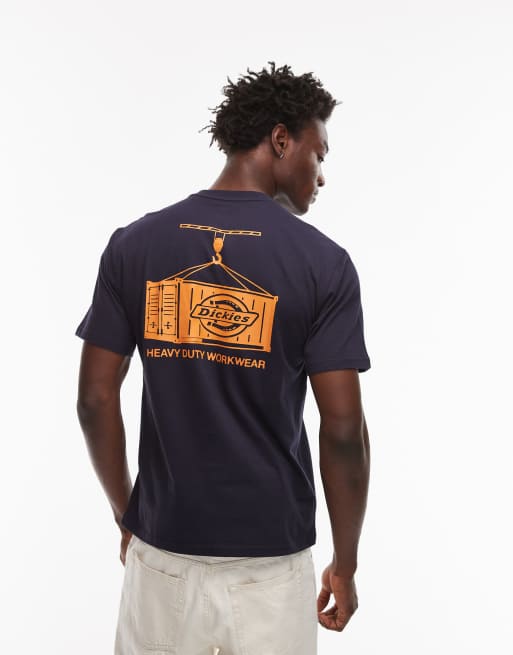Dickies – Apison – T-Shirt in dunklem Marineblau mit Grafikprint am Rücken, 2 von 4