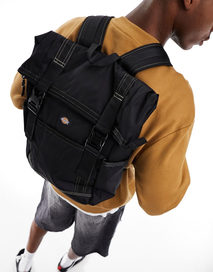 Dickies ashville roll top backpack in black