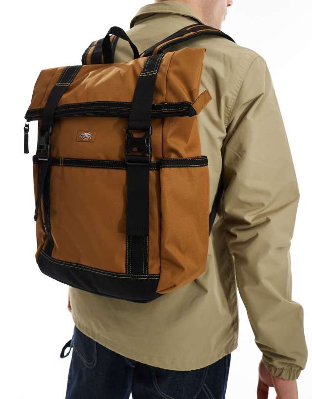 Dickies - ashville roll top backpack in brown