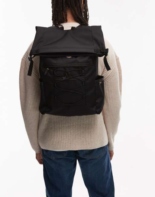 Dickies - Ashville - Zaino multitasche nero con patta risvoltabile, 4 di 4