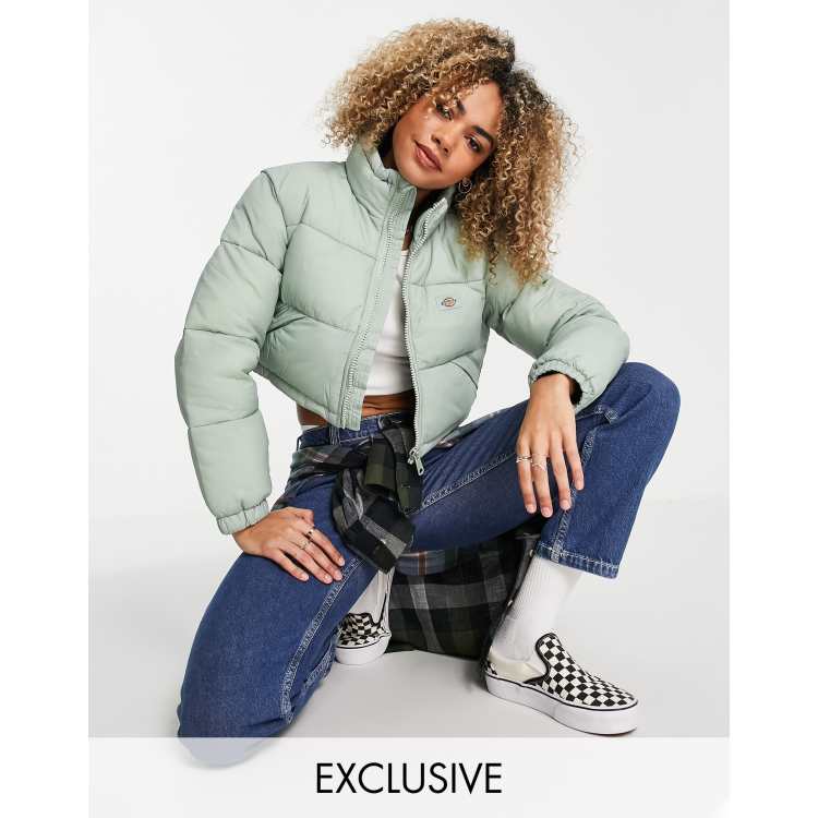 Dickies Atlanta cropped puffer jacket in jade green Exclusive at