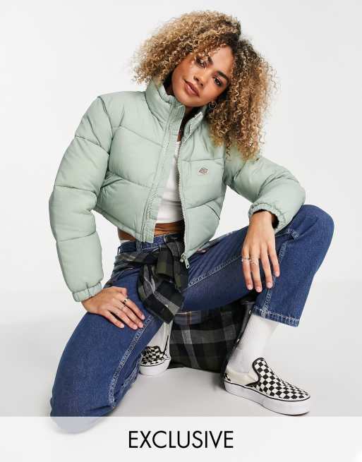 Dickies – Atlanta – Kurtka ocieplana o krótkim fasonie w kolorze jadeitowej zieleni – tylko w ASOS