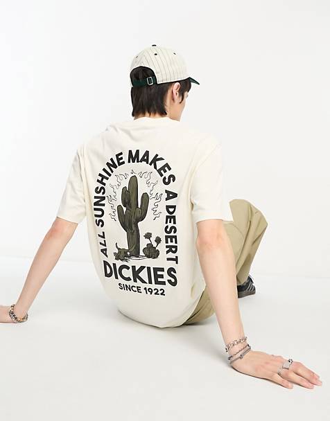Dickies badger mountain cactus back print t-shirt in off white exclusive to asos