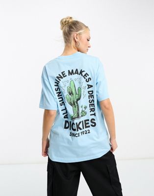 badger mountain cactus back print t-shirt in sky blue exclusive to ASOS