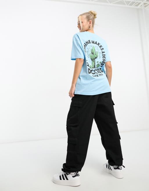 Dickies badger mountain cactus back print t-shirt in sky blue exclusive to asos, 4 of 4