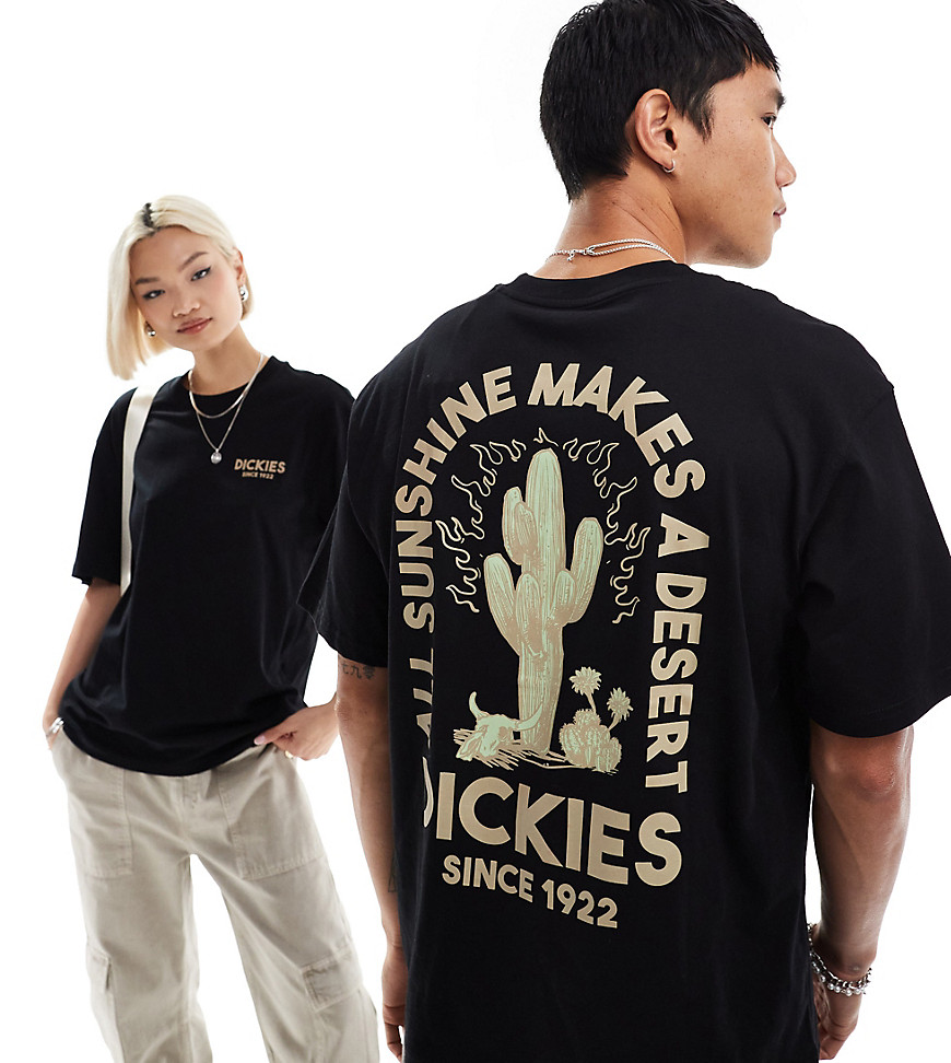 Dickies badger mountain short sleeve back print t-shirt in washed black- exclusive to asos