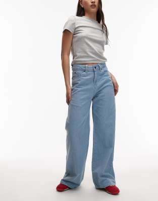 Dickies - Baggy-Jeans in Hellblau mit weitem Bein