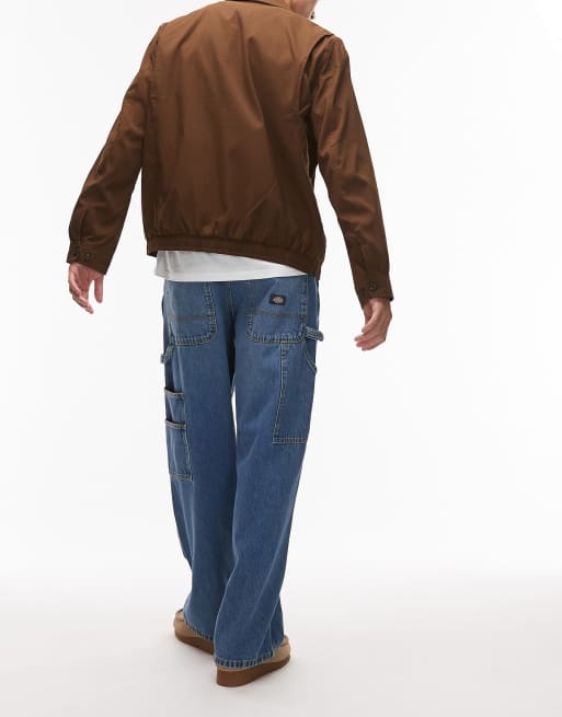 Dickies - Baggy schilders jeans van denim in vervaagd donkerblauw, 2 van 5