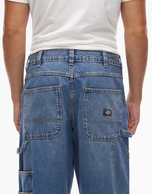 Dickies - Baggy schilders jeans van denim in vervaagd donkerblauw, 5 van 5