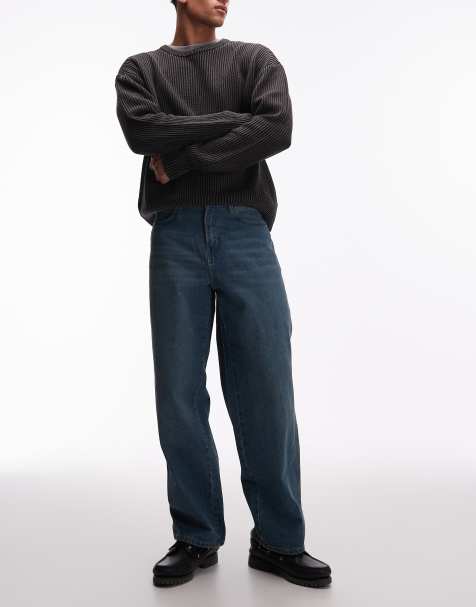 Dickies baggy tapered work jeans in khaki tinted blue - view 1