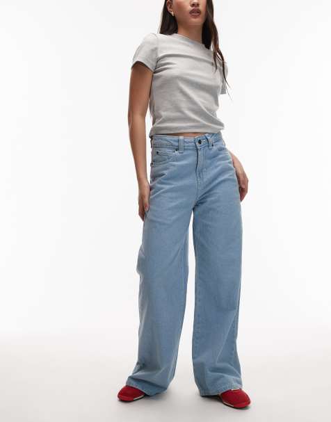 Dickies baggy wide leg jeans in light blue - view 1