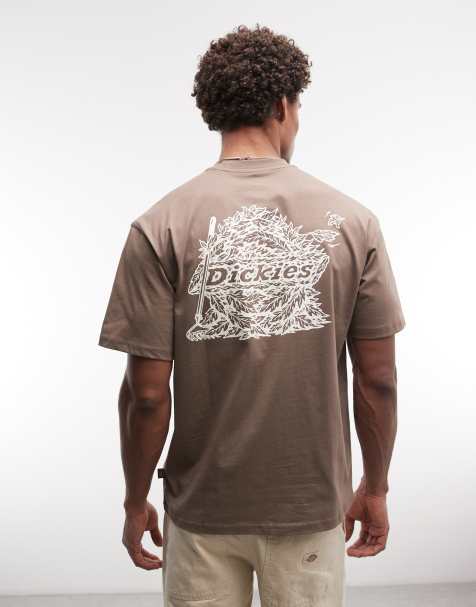 Dickies – Beachwood Trails – Brązowy T-shirt z nadrukiem na plecach – tylko w ASOS - view 1