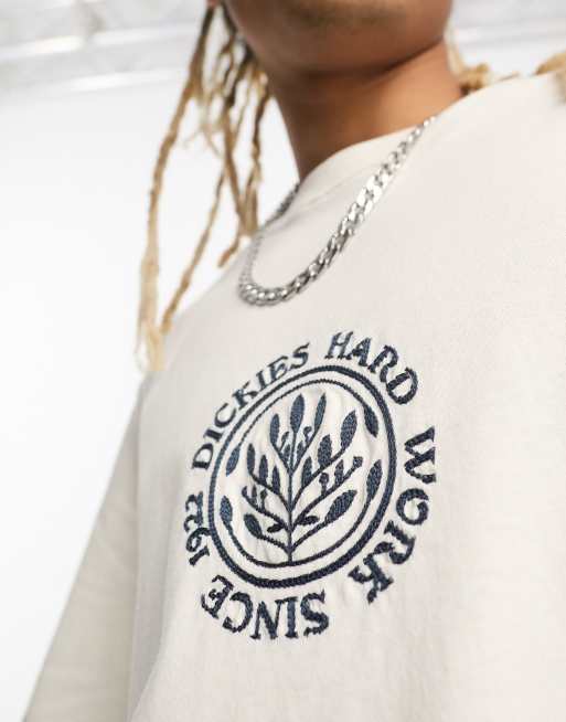 Dickies – Beavertown – Naturvit t-shirt med kontrastfärgat broderi, 3 av 4