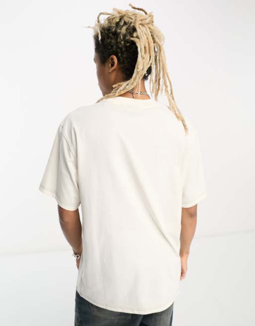 Dickies - Beavertown - T-shirt à motif brodé et coutures contrastantes - Blanc cassé, 2 de 4