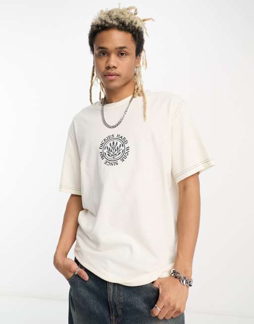 Dickies beavertown t-shirt with contrast stitch embroidery in off white ...