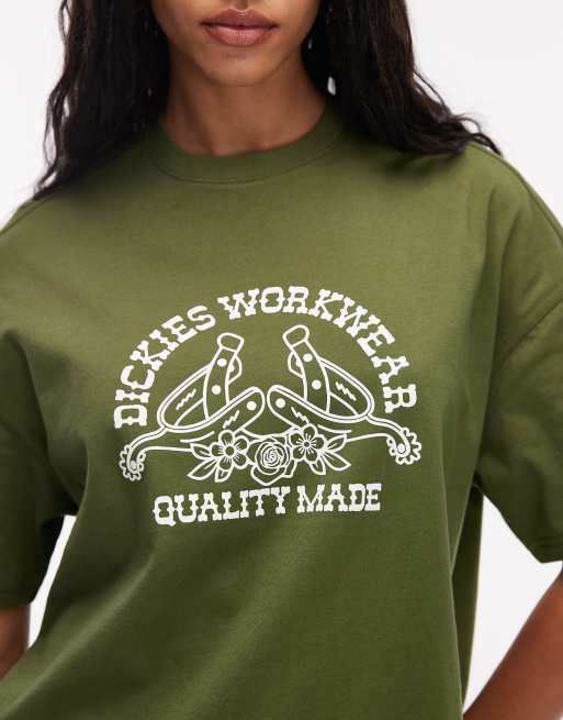 Dickies Bettsville baby tee in khaki, 3 of 4