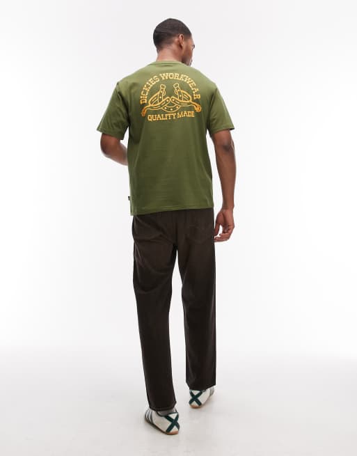 Dickies - Bettsville - Kakigrøn T-shirt med print på ryggen, 2 af 5