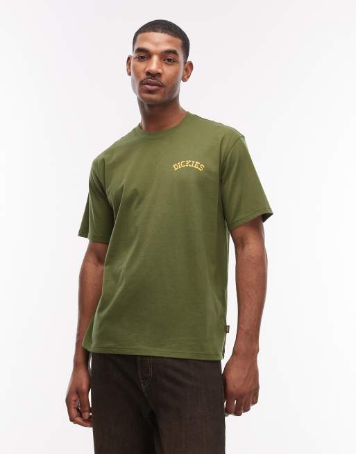 Dickies - Bettsville - Kakigrøn T-shirt med print på ryggen, 3 af 5