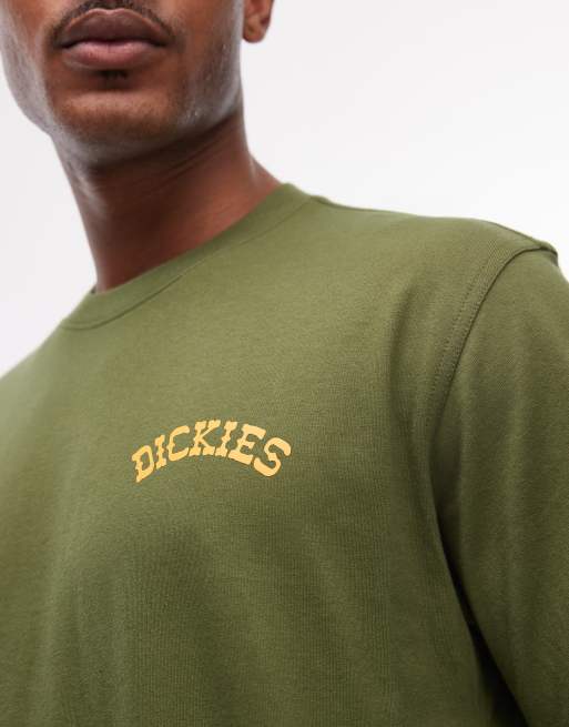 Dickies - Bettsville - Kakigrøn T-shirt med print på ryggen, 5 af 5