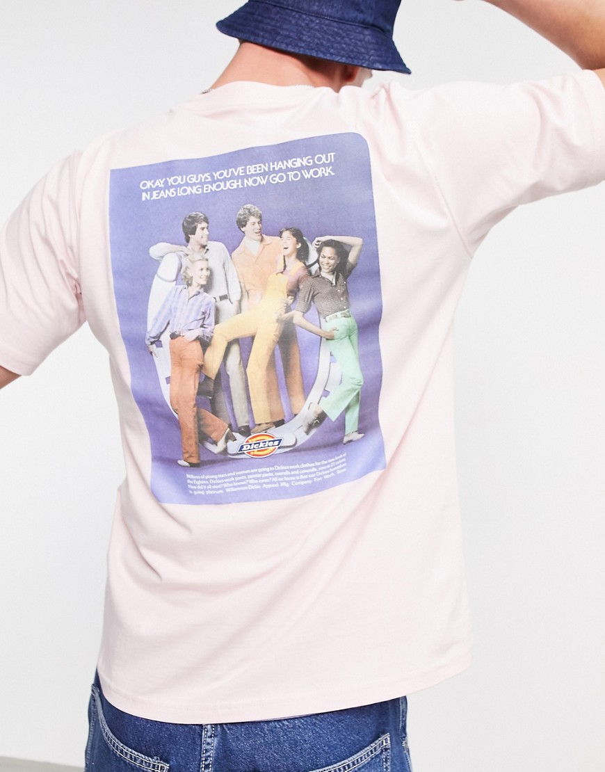 Dickies Bigfork back print t-shirt in pink
