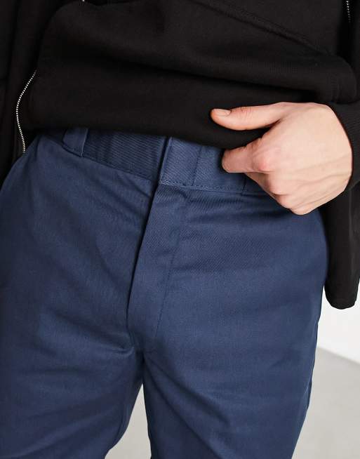 Dickies - Blå arbejdschinos med dobbelte knæ i lige pasform, 2 af 4
