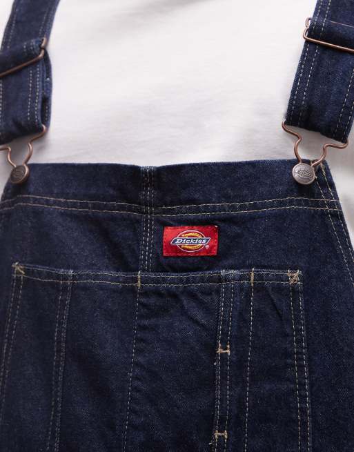 Dickies – Blå, lediga hängselbyxor i denim, 4 av 5