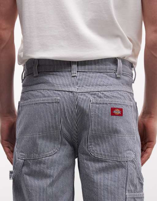Dickies – Blå, randiga shorts i snickarstil på 11tum, 4 av 5