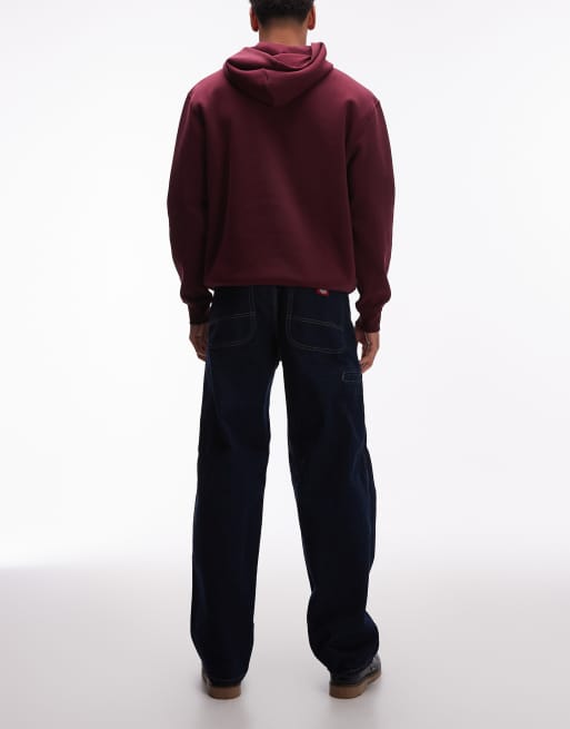 Dickies – – Blå, sköljtvättade, baggy jeans med avsmalnande ben, 3 av 5