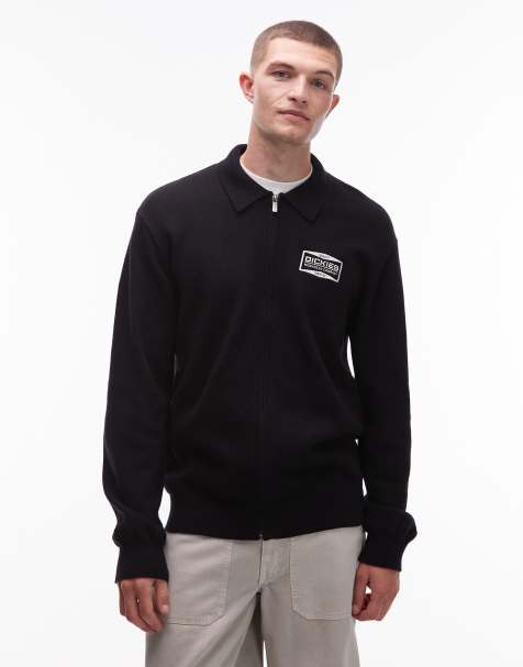 Dickies bolivar full zip knitted jumper in black