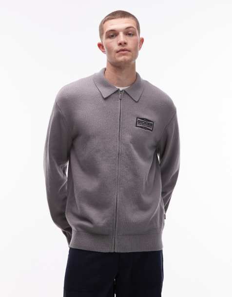 Dickies – Bolivar – Strickpullover in Dunkelgrau mit durchgehendem Reißverschluss - view 1