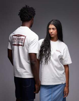 Dickies - Bolivar - T-Shirt in Wollweiß mit großem Backprint und Logo